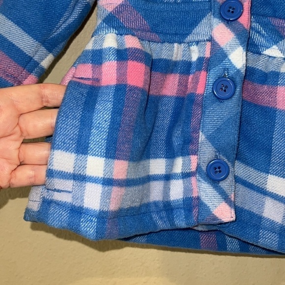 Disney Princess Cinderella plaid button jacket coat with hood Girls Sz 12 months - Picture 3 of 5